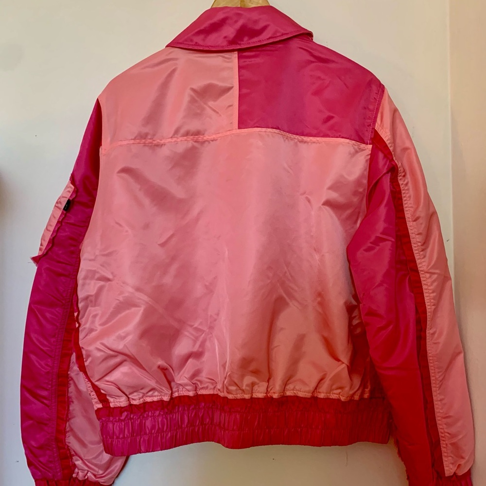 Alpha Industries Women's Pink Panel Bomber Jacket - Picture 3 of 4